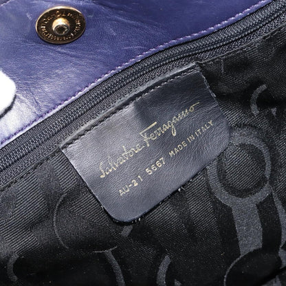 Salvatore Ferragamo Vala Chain Shoulder bag Canvas, NAVY, CANVAS, Shoulder bag