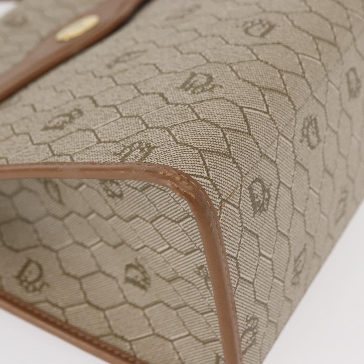 Christian Dior Vintage Honeycomb Handbag Canvas Leather, BEIGE, CANVAS, Handbag