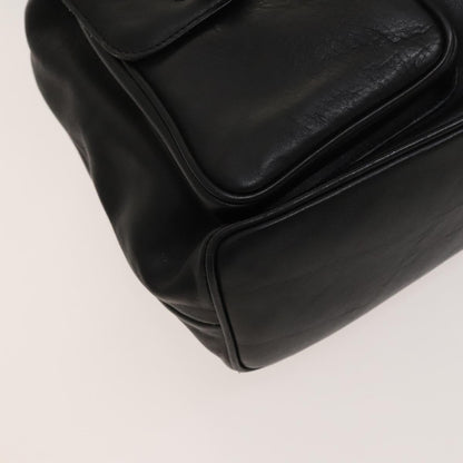 Gucci Vintage Bamboo Backpack Leather, Black, Leather, Backpack