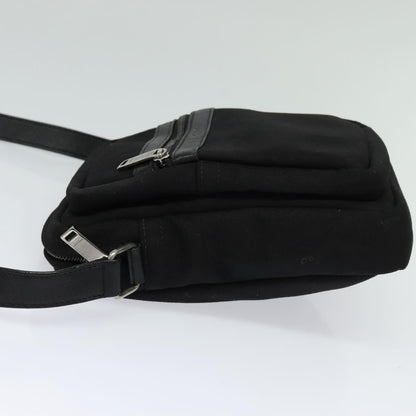 Saint Laurent Front Pocket Crossbody Bag Canvas, BLACK, CANVAS, Shoulder bag