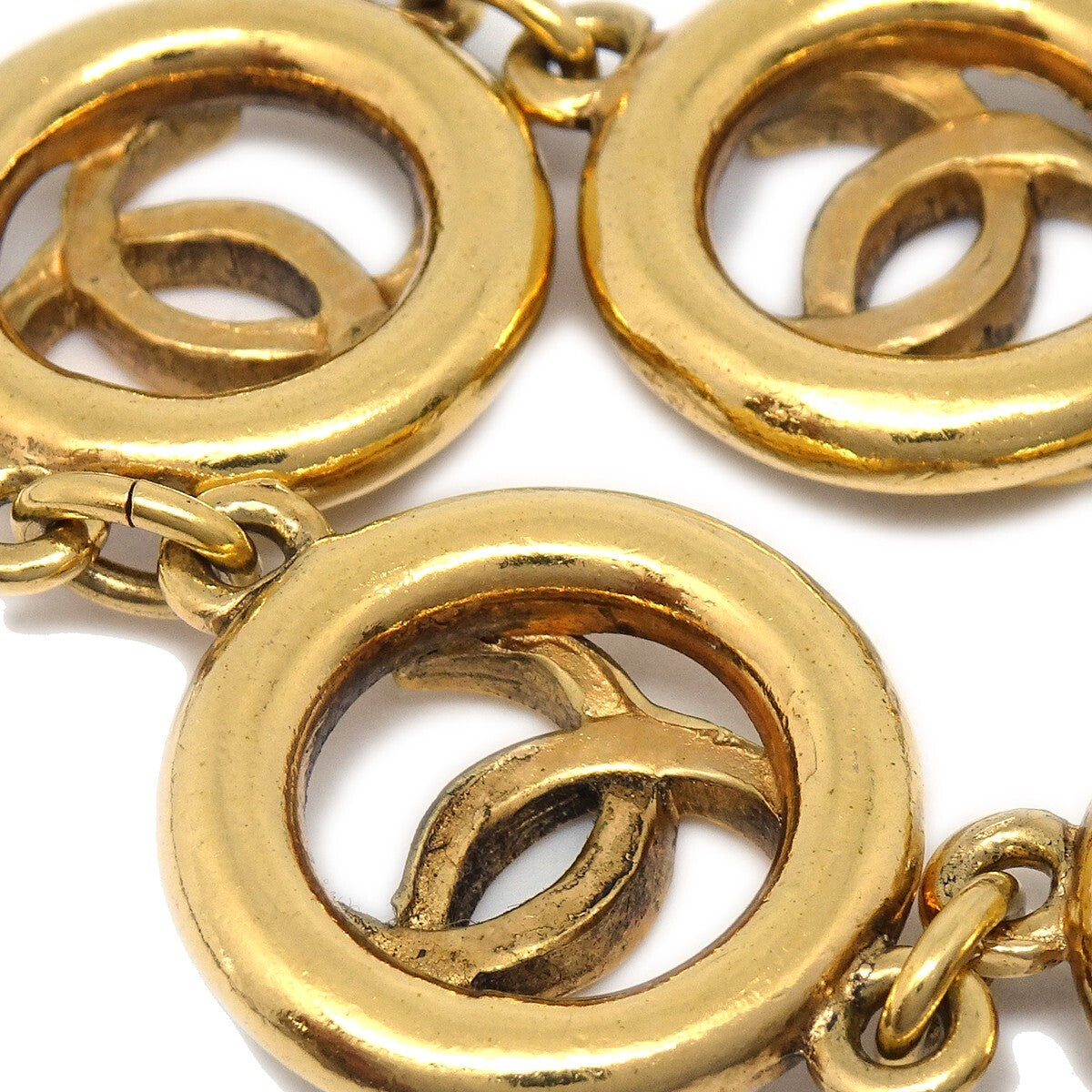 Chanel CC Cutout Round Bracelet Metal, GOLD, GOLD_PLATED, Bracelet