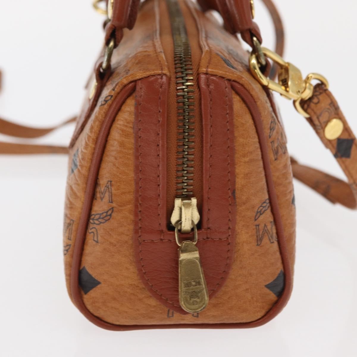 MCM Visetos Handbag Canvas and Leather, Brown, Canvas, Handbag