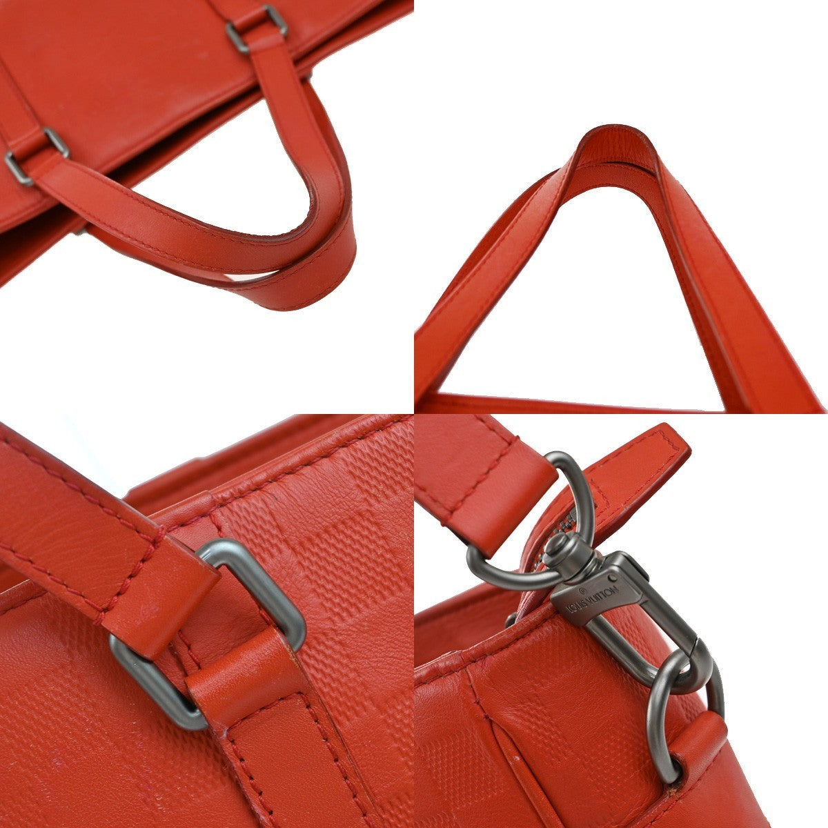 Louis Vuitton Tadao Handbag Damier Infini Leather, Red, Leather, Handbag