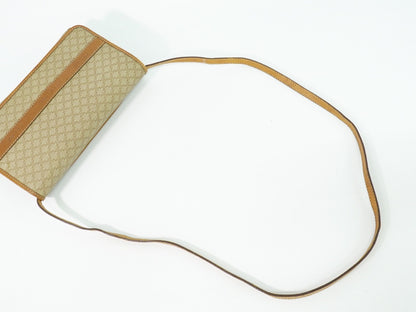 Celine Vintage Macadam Shoulder Bag Canvas, BEIGE, CANVAS, Shoulder bag