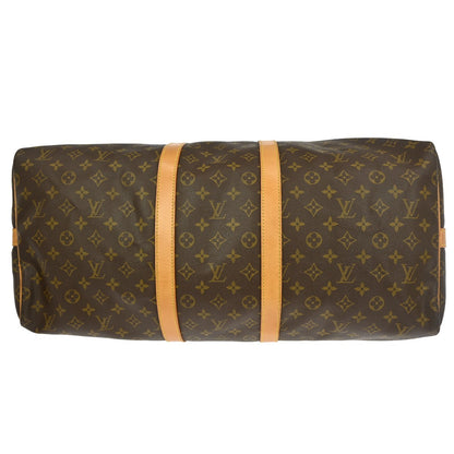 Louis Vuitton Keepall Bandouliere Bag Monogram Canvas, BROWN, CANVAS, Travel bag