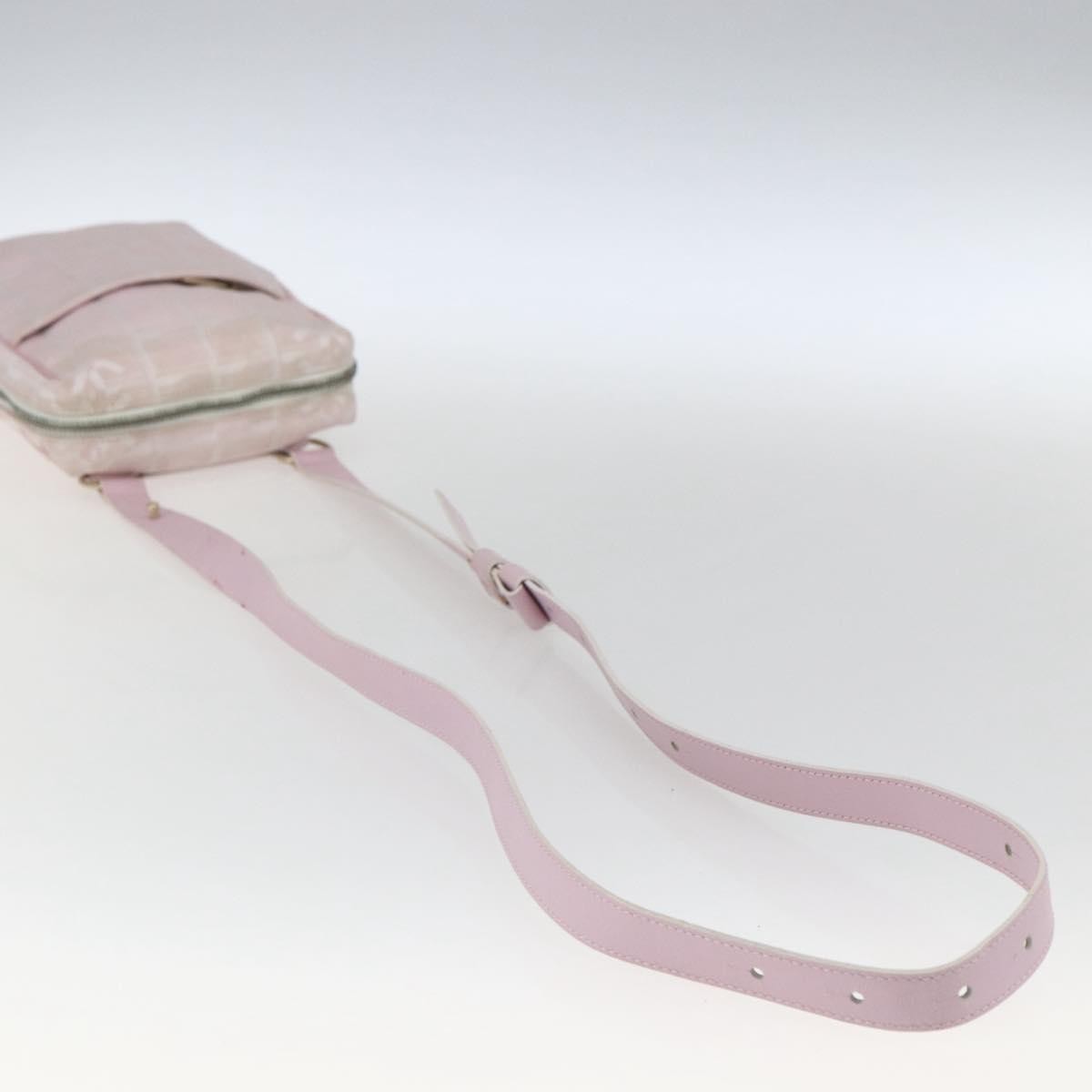 Chanel Travel Line Crossbody Bag Nylon, PINK, NYLON, Shoulder bag
