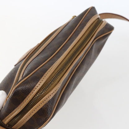 Celine Vintage Macadam Shoulder Bag Canvas and Leather, BROWN, CANVAS, Shoulder bag