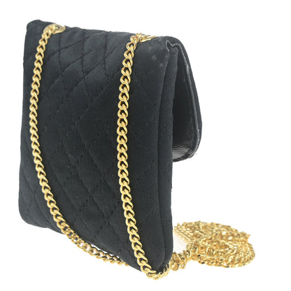 Chanel CC Logo Micro Matelasse Shoulder Bag Pouch Canvas, BLACK, CANVAS, Shoulder bag