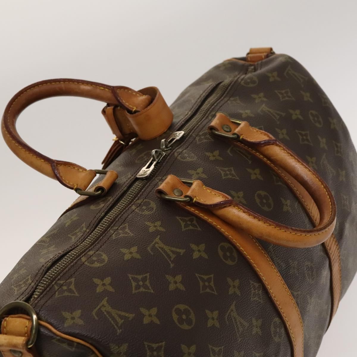 Louis Vuitton Keepall Bandouliere Bag Monogram Canvas, BROWN, CANVAS, Travel bag