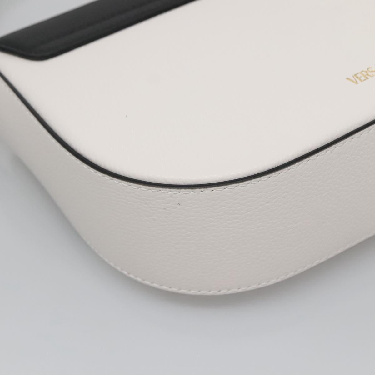 Versace Virtus Flap Messenger Bag Leather, WHITE, LEATHER, Crossbody bag