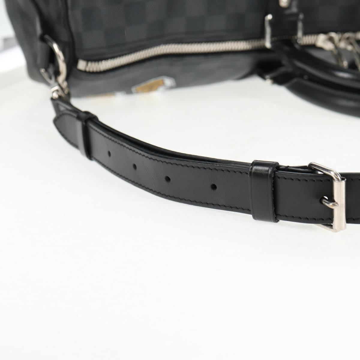 Louis Vuitton Keepall Bandouliere Bag Limited Edition Damier Graphite LV League, BLACK, CANVAS, Travel bag