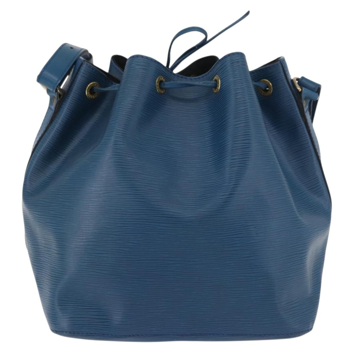 Louis Vuitton Petit Noe Handbag Epi Leather, Blue, Leather, Shoulder Bag