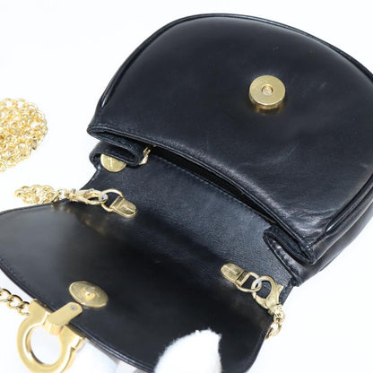 Salvatore Ferragamo Gancini Chain Shoulder bag Leather, BLACK, LEATHER, Shoulder bag