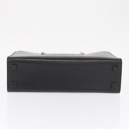 Gucci Vintage Bamboo Handle Bag Leather, BLACK, LEATHER, Handbag