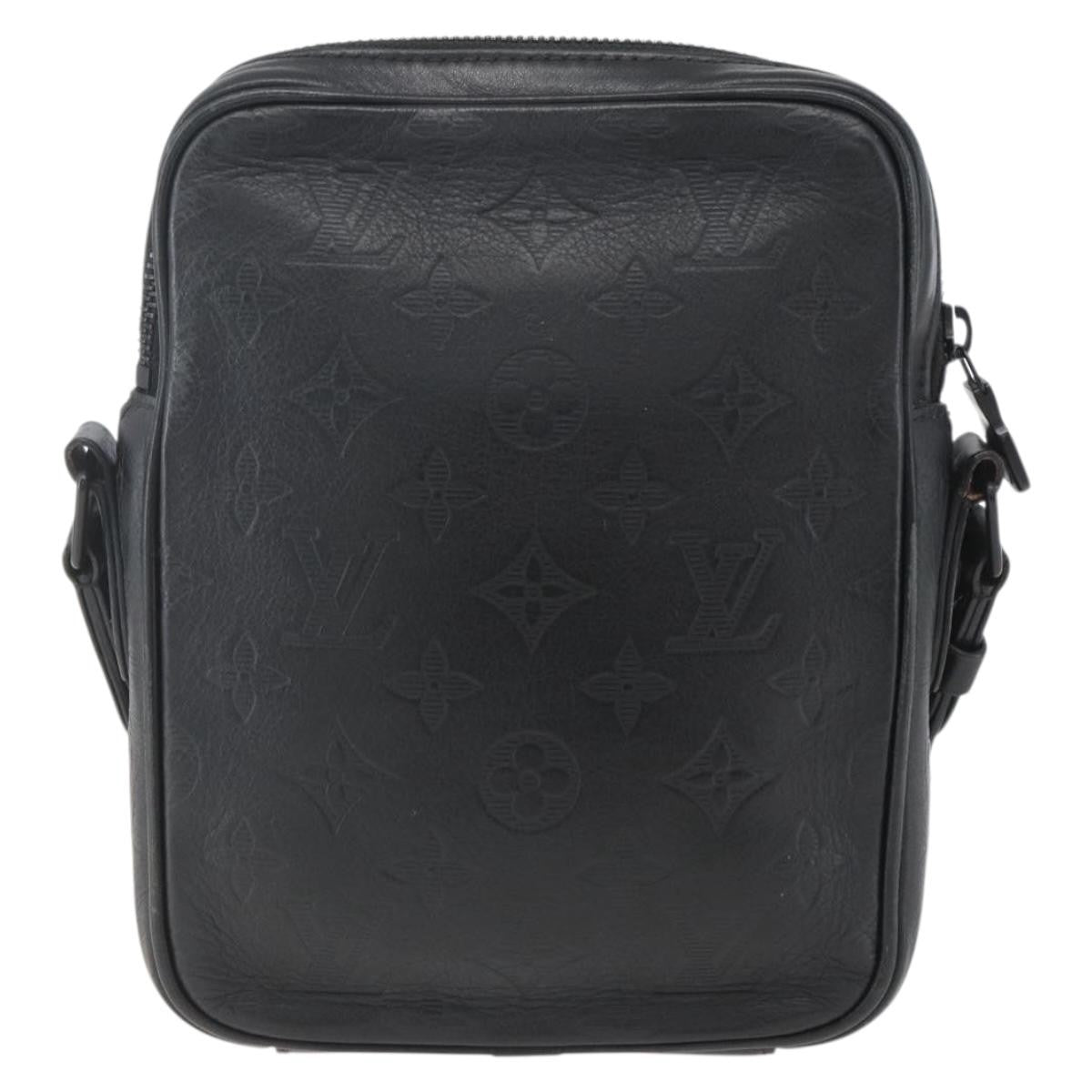 Louis Vuitton Danube Handbag Monogram Shadow Leather, BLACK, LEATHER, Shoulder bag