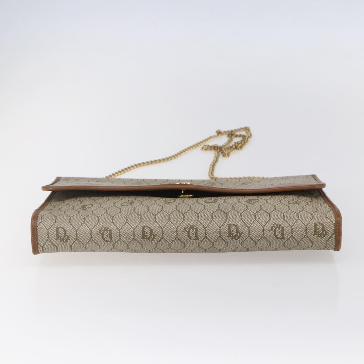 Christian Dior Vintage Honeycomb chain Canvas, BEIGE, CANVAS, Shoulder bag