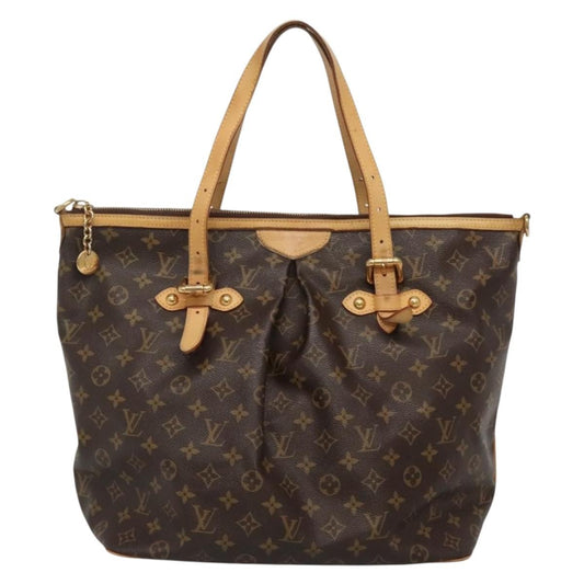 Louis Vuitton Palermo Handbag Monogram Canvas, BROWN, CANVAS, Tote bag