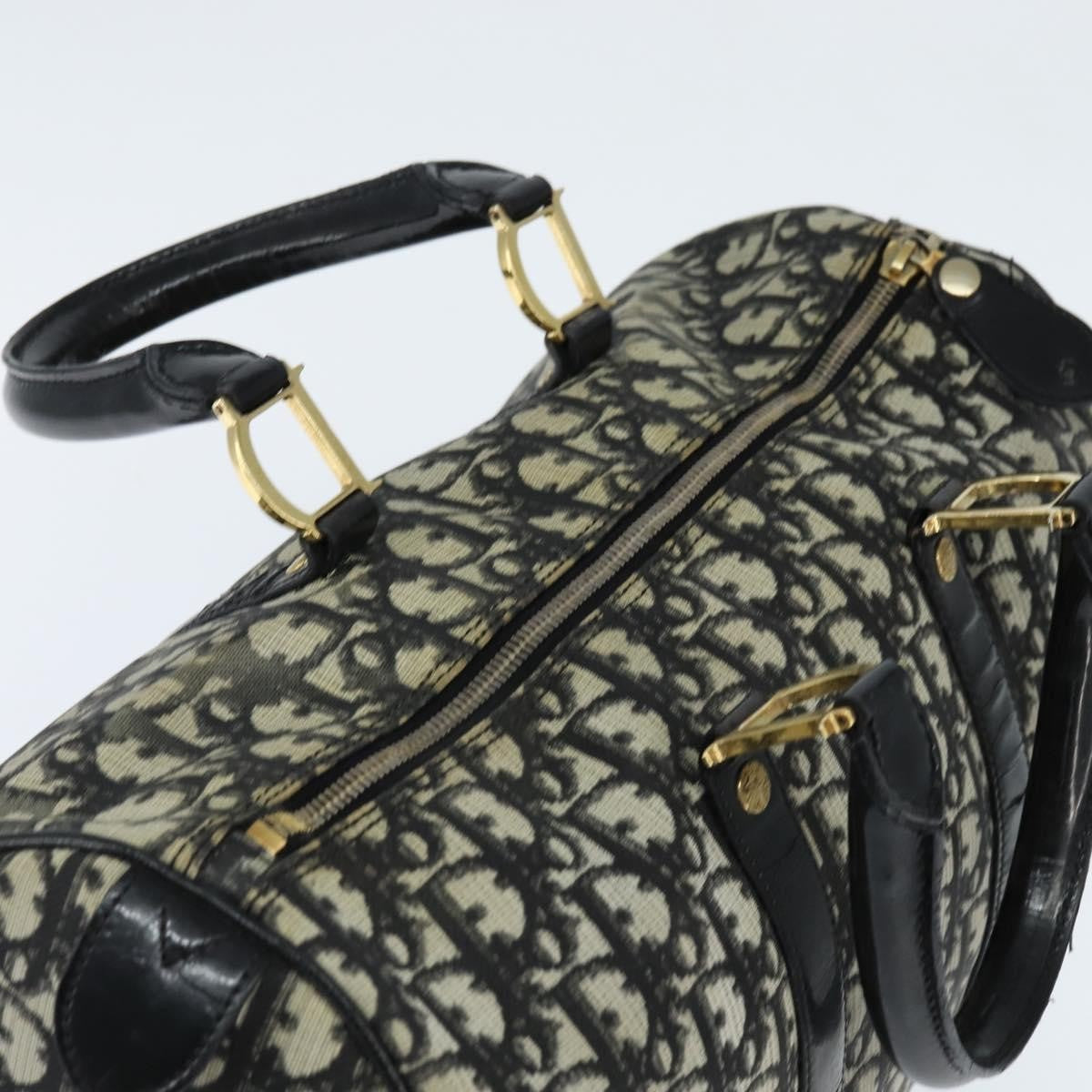 Christian Dior Vintage Trotter Boston Bag Diorissimo Canvas, BLACK, CANVAS, Handbag