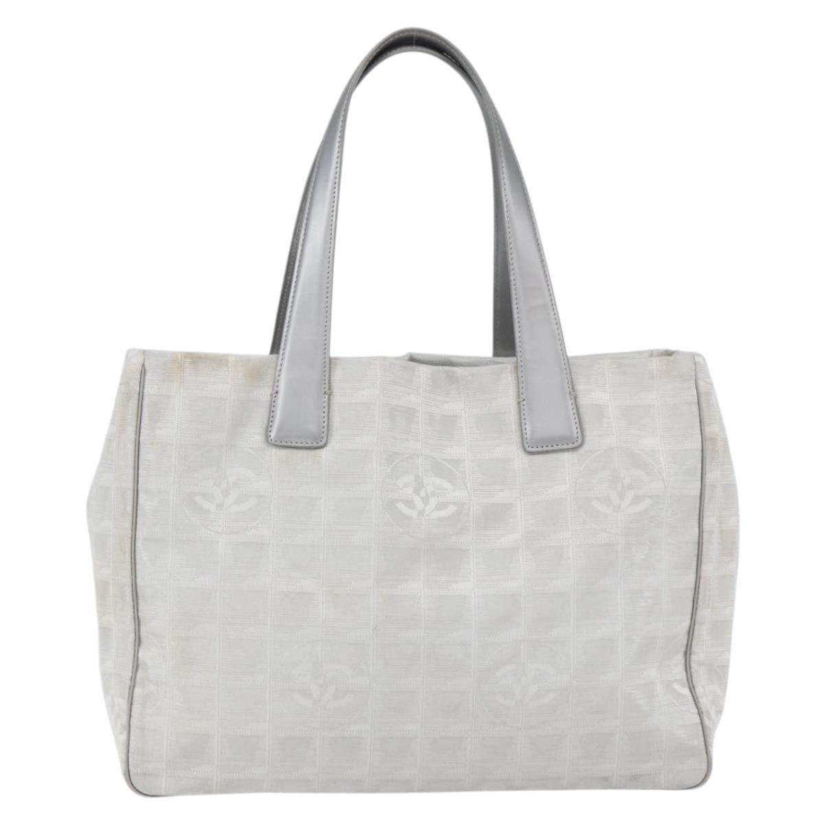 Chanel Travel Line Tote Nylon, SILVER, NYLON, Tote bag