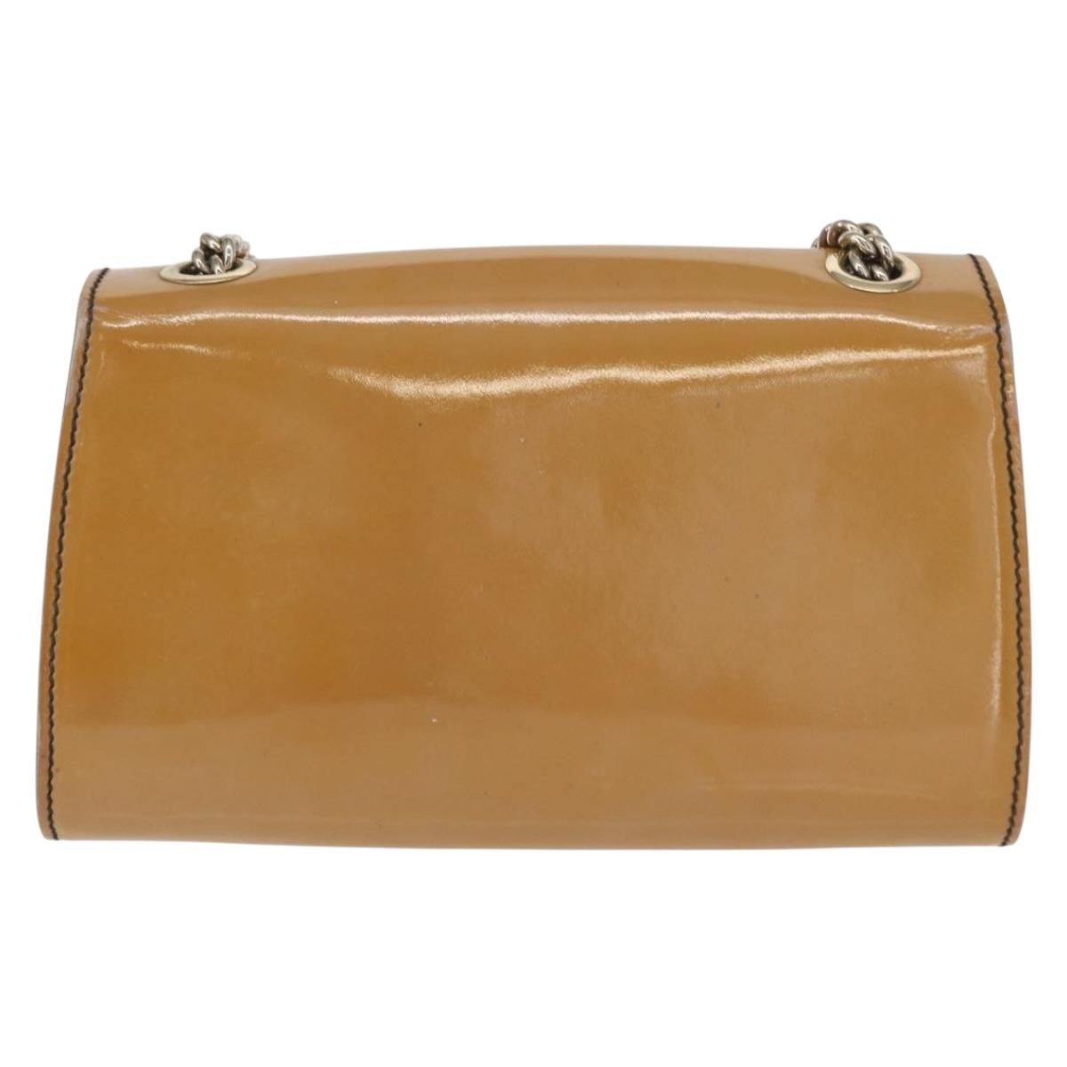 Gucci Emily Chain Flap Bag Patent, BEIGE, PATENT_LEATHER, Shoulder bag