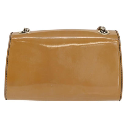 Gucci Emily Chain Flap Bag Patent, BEIGE, PATENT_LEATHER, Shoulder bag