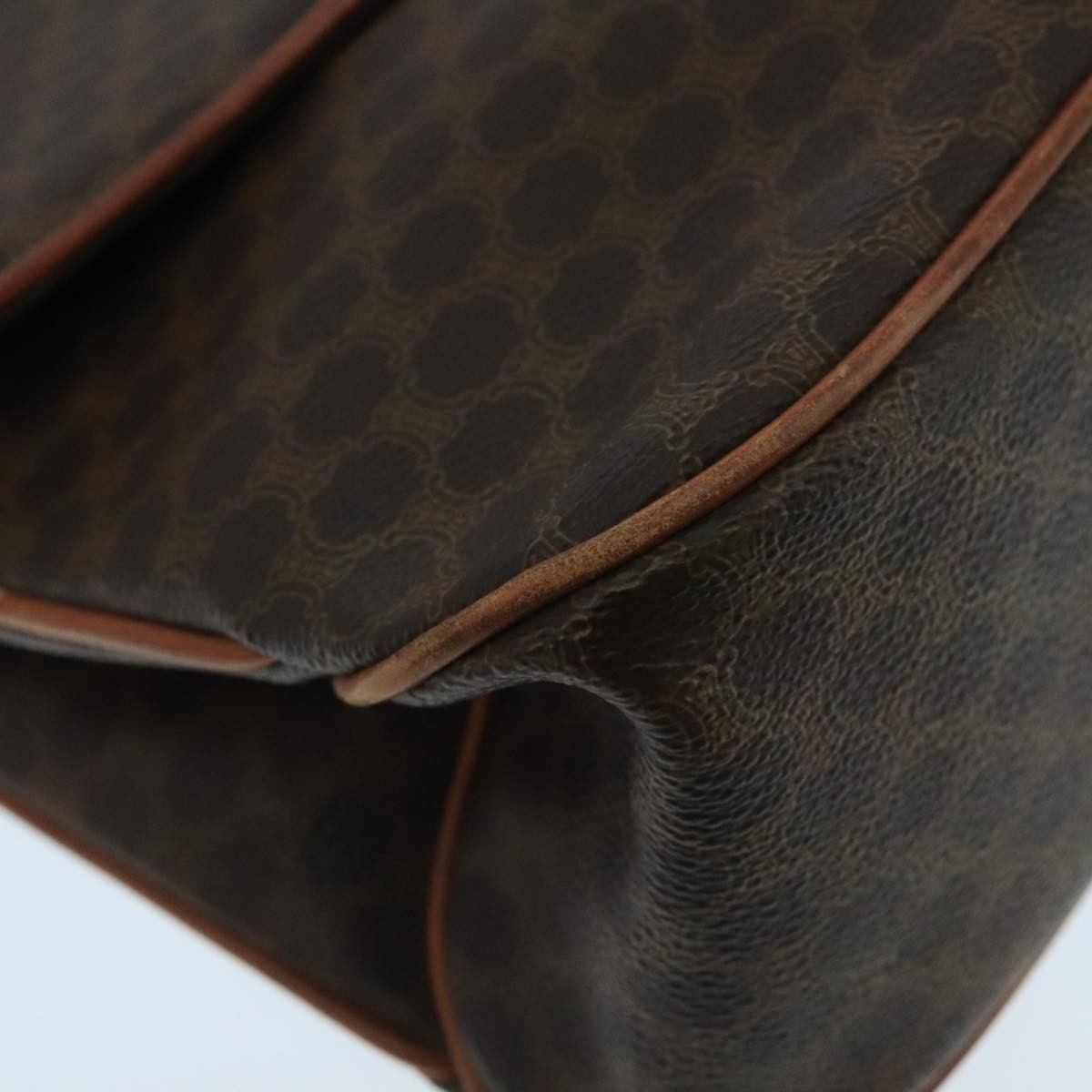 Celine Vintage Macadam Handbag Canvas, BROWN, CANVAS, Handbag