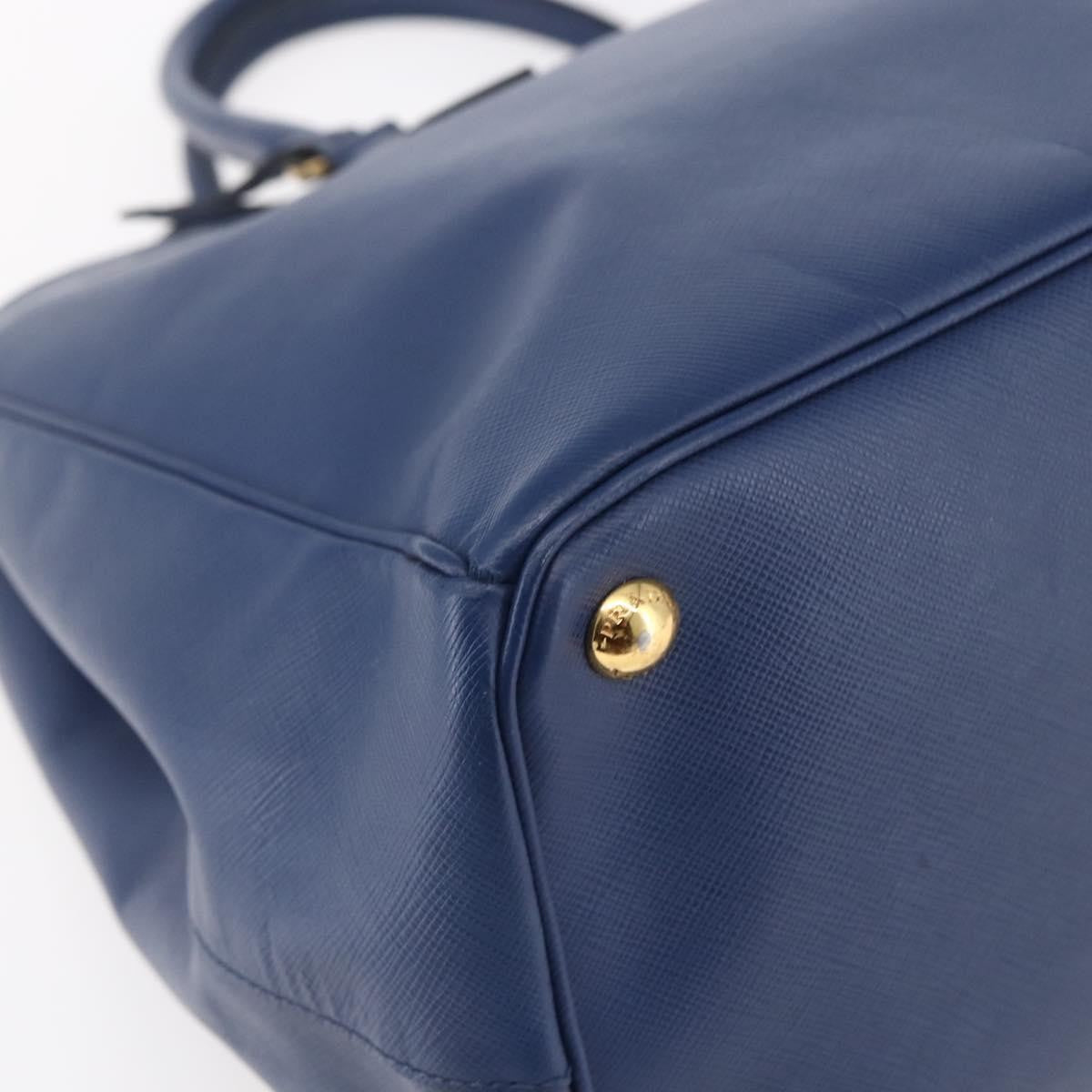 Prada Galleria Double Zip Tote Saffiano Leather, BLUE, LEATHER, Tote bag