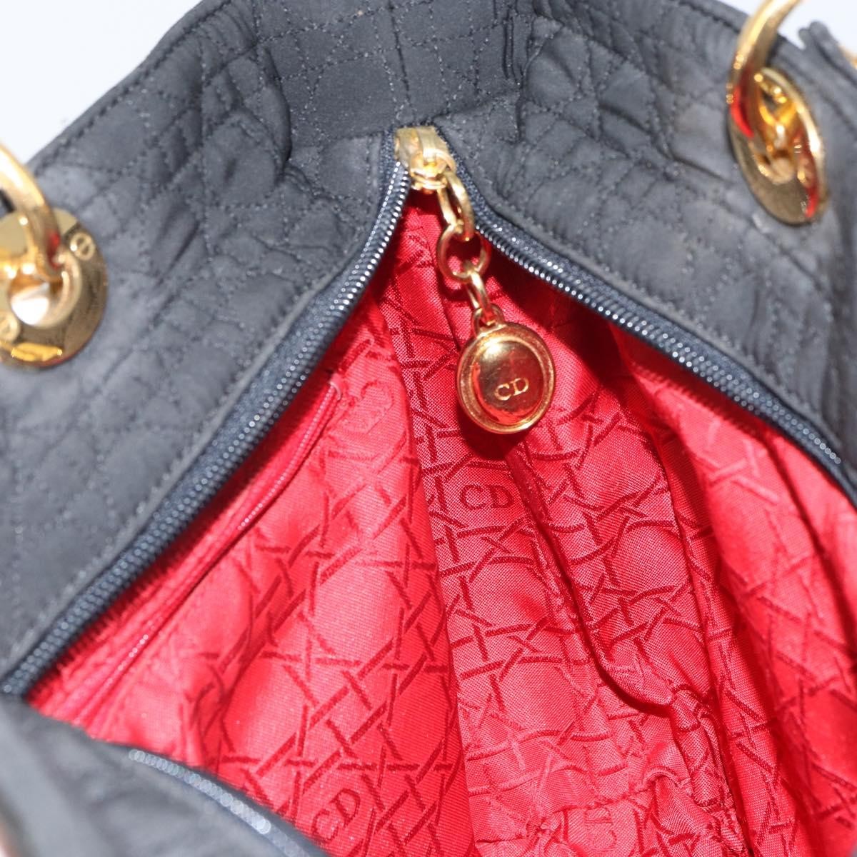 Christian Dior Vintage Lady Dior Bag Cannage Quilt Nylon, BLACK, NYLON, Handbag