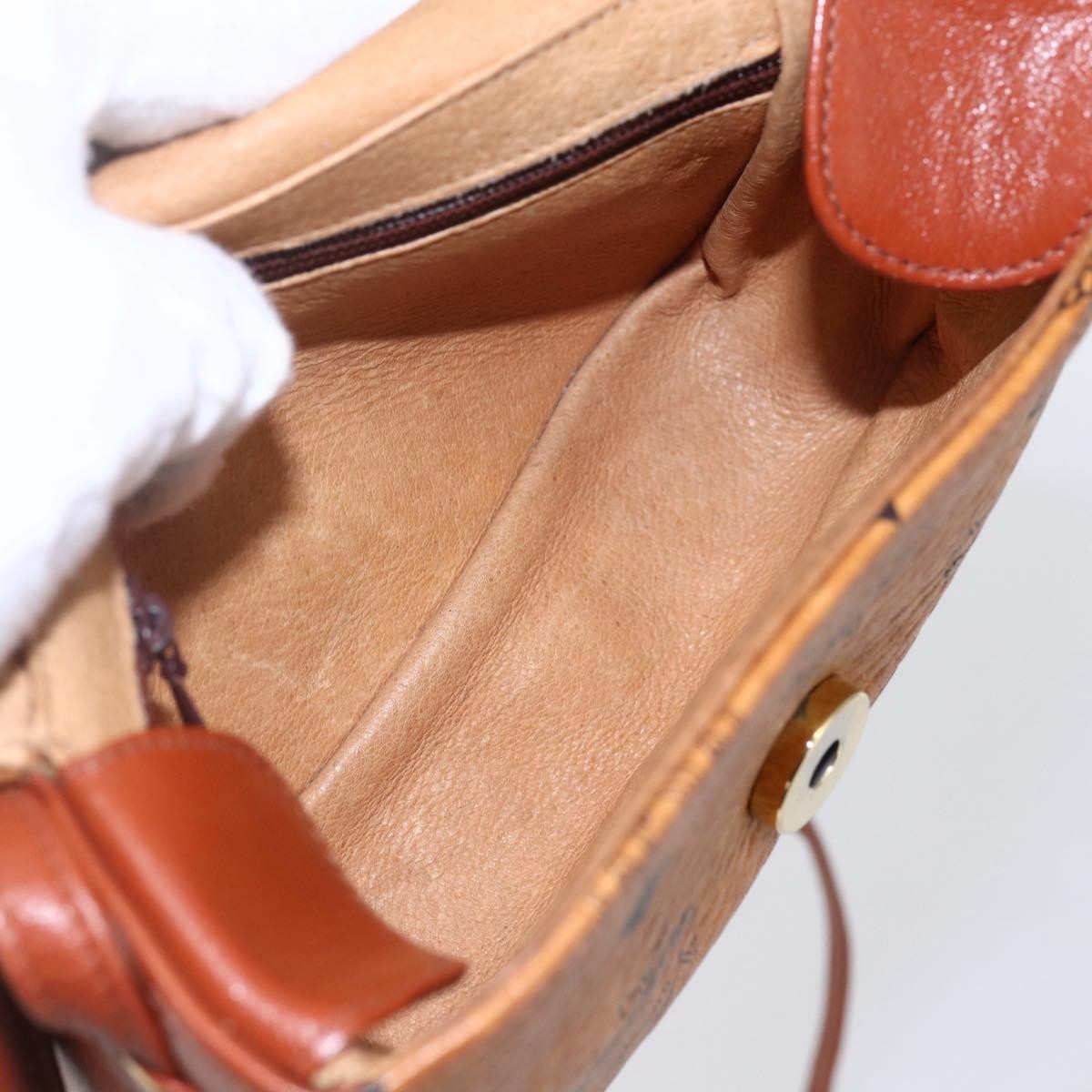 MCM Visetos Shoulder bag Canvas and Leather, BROWN, CANVAS, Shoulder bag