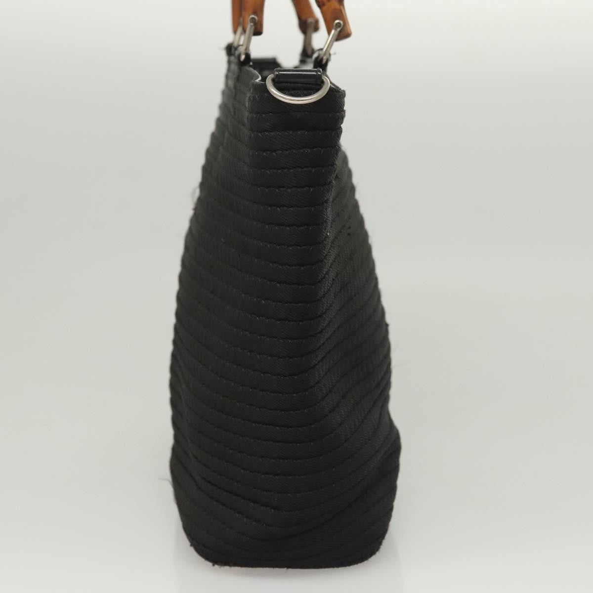 Gucci Vintage Bamboo Handle Tote Canvas, BLACK, CANVAS, Tote bag