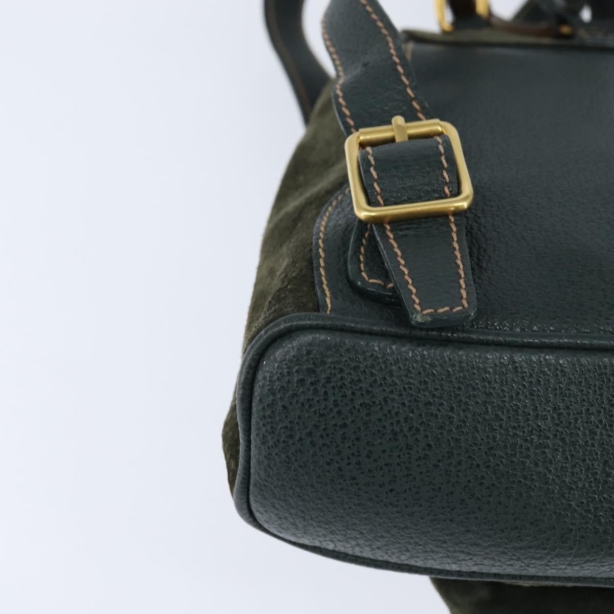Gucci Vintage Bamboo Backpack Suede, KHAKI, SUEDE, Backpack