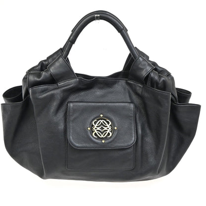 Loewe Anagram Logo Nappa Aire Hand Bag Leather, Black, Leather, Tote Bag