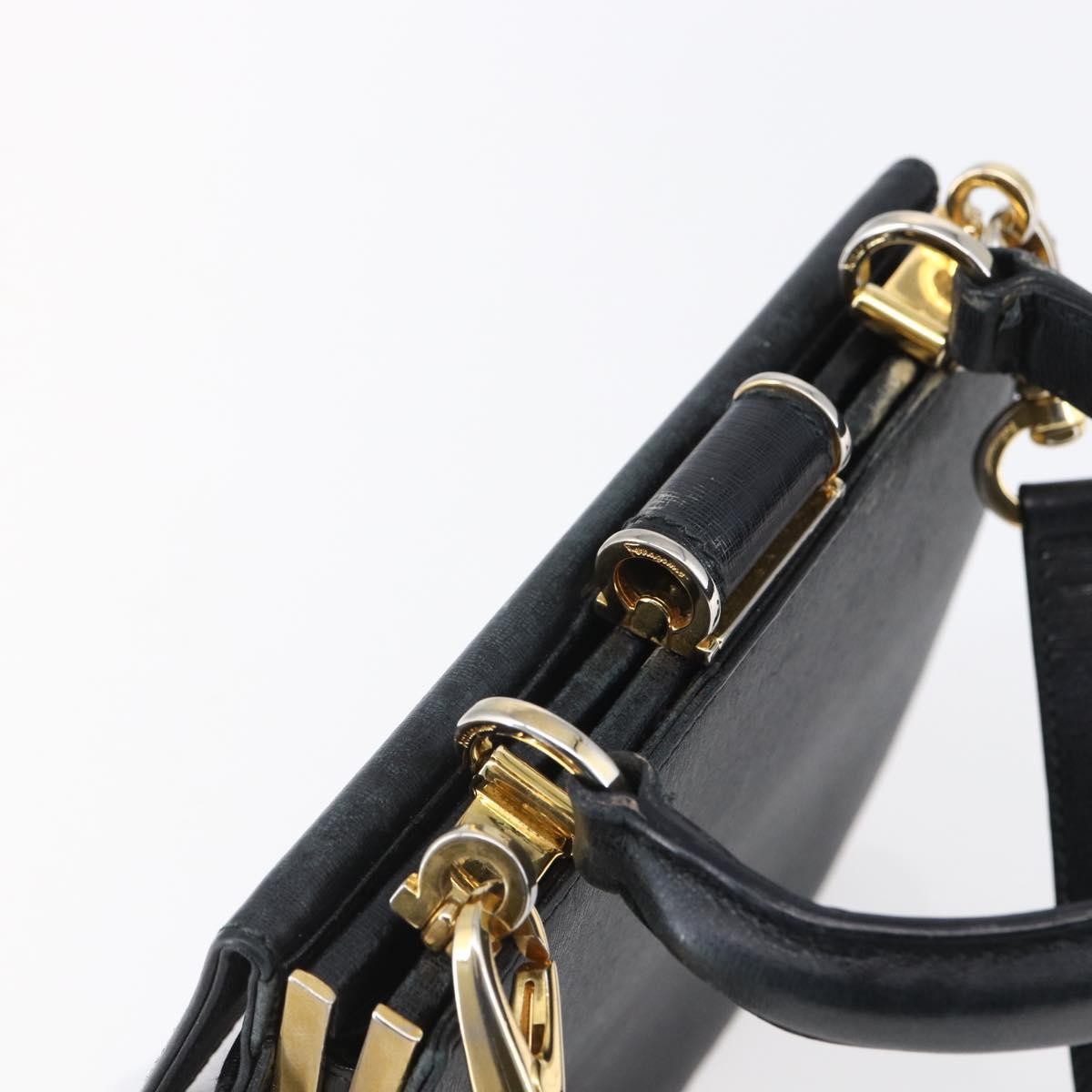 Salvatore Ferragamo Vintage Shoulder Bag Leather, BLACK, LEATHER, Shoulder bag