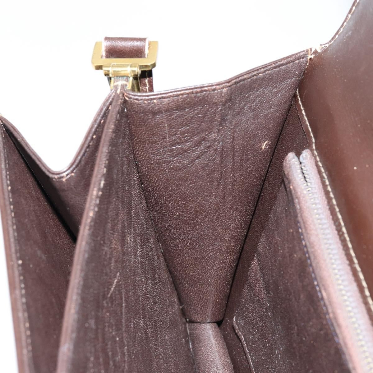 Celine C Sulky Shoulder bag Canvas and Leather, BROWN, CANVAS, Shoulder bag