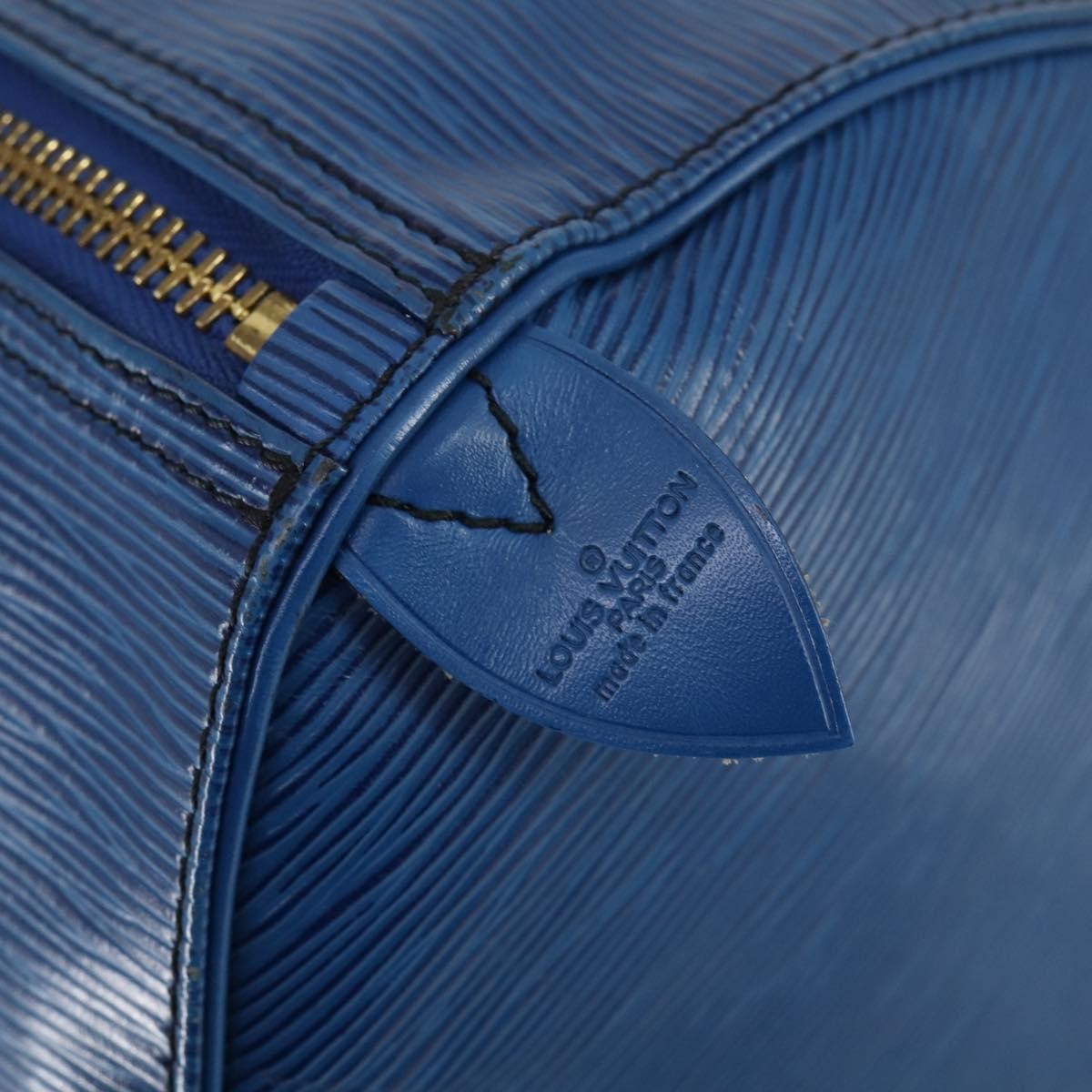 Louis Vuitton Keepall Bag Epi Leather, BLUE, LEATHER, Travel bag