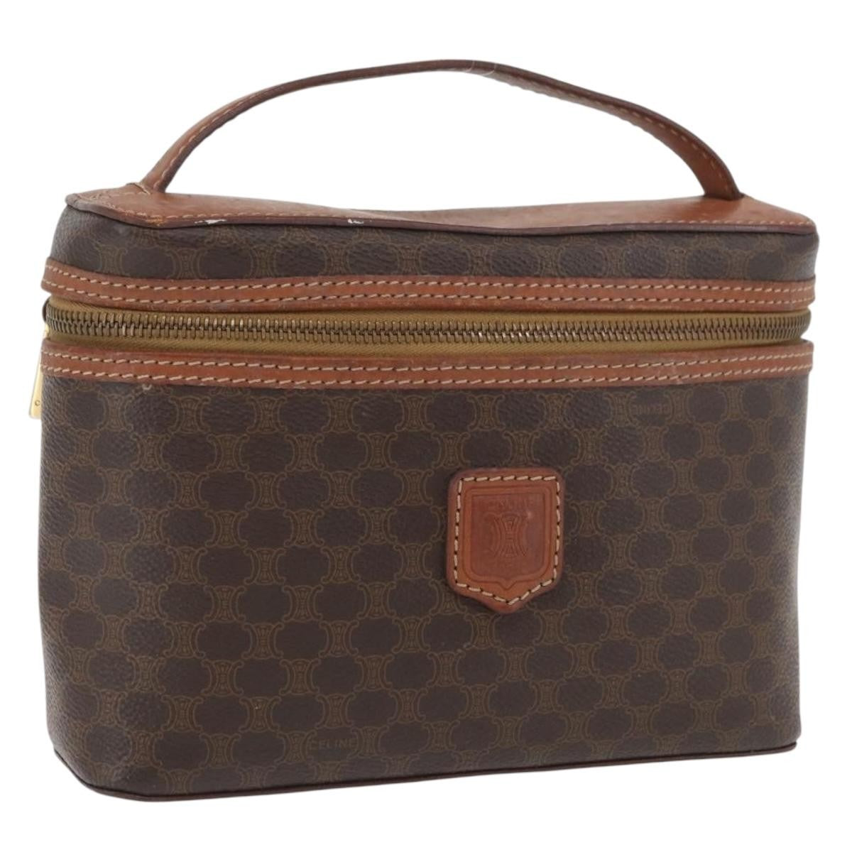 Celine Macadam Vanity Bag Canvas, Brown, Canvas, Clutch