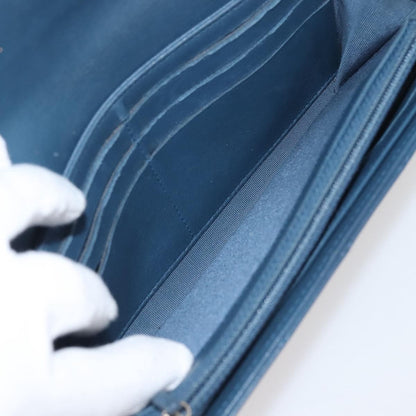 Chanel CC Gusset Classic Flap Wallet Quilted Lambskin, NAVY, LEATHER, Wallets