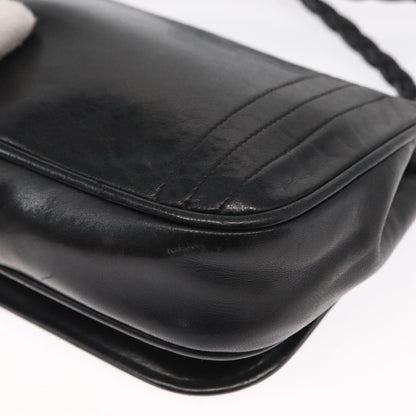 Chanel Vintage CC Stitch Flap Bag Leather, BLACK, LEATHER, Shoulder bag