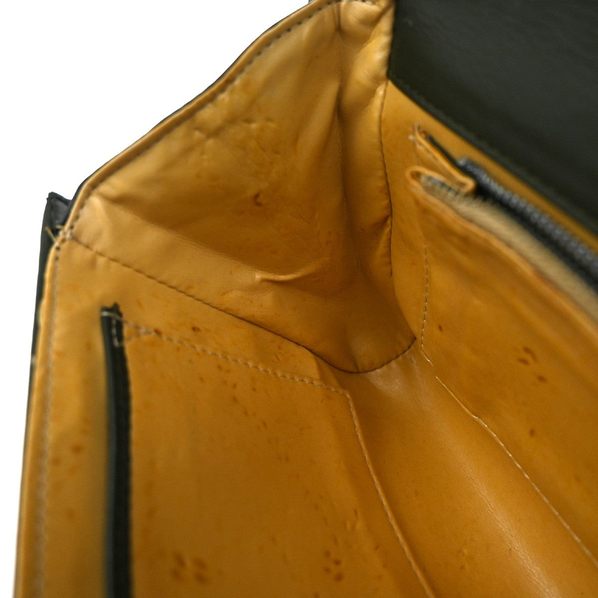 Celine Vintage Shoulder Bag Leather, GREEN, LEATHER, Shoulder bag