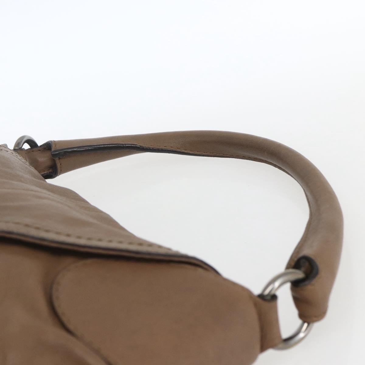 Salvatore Ferragamo Gancini Shoulder Bag Leather, BEIGE, LEATHER, Shoulder bag