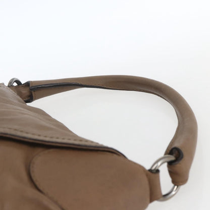 Salvatore Ferragamo Gancini Shoulder Bag Leather, BEIGE, LEATHER, Shoulder bag