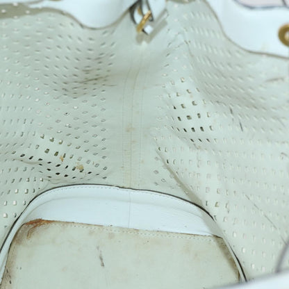 Louis Vuitton Flore Noe Handbag Perforated Leather, WHITE, LEATHER, Shoulder bag