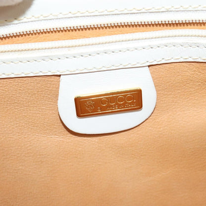 Gucci Vintage Flap Crossbody Bag Leather, WHITE, LEATHER, Shoulder bag