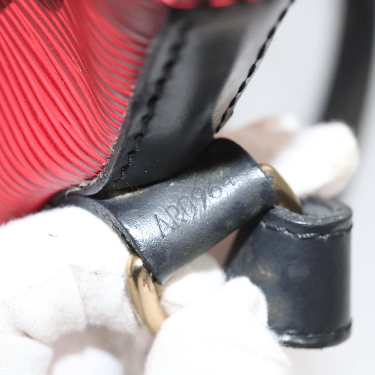 Louis Vuitton Petit Noe Handbag Two Tone Epi Leather, RED, LEATHER, Handbag