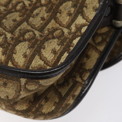 Christian Dior Vintage Trotter Flap Shoulder Bag Canvas, BROWN, CANVAS, Shoulder bag