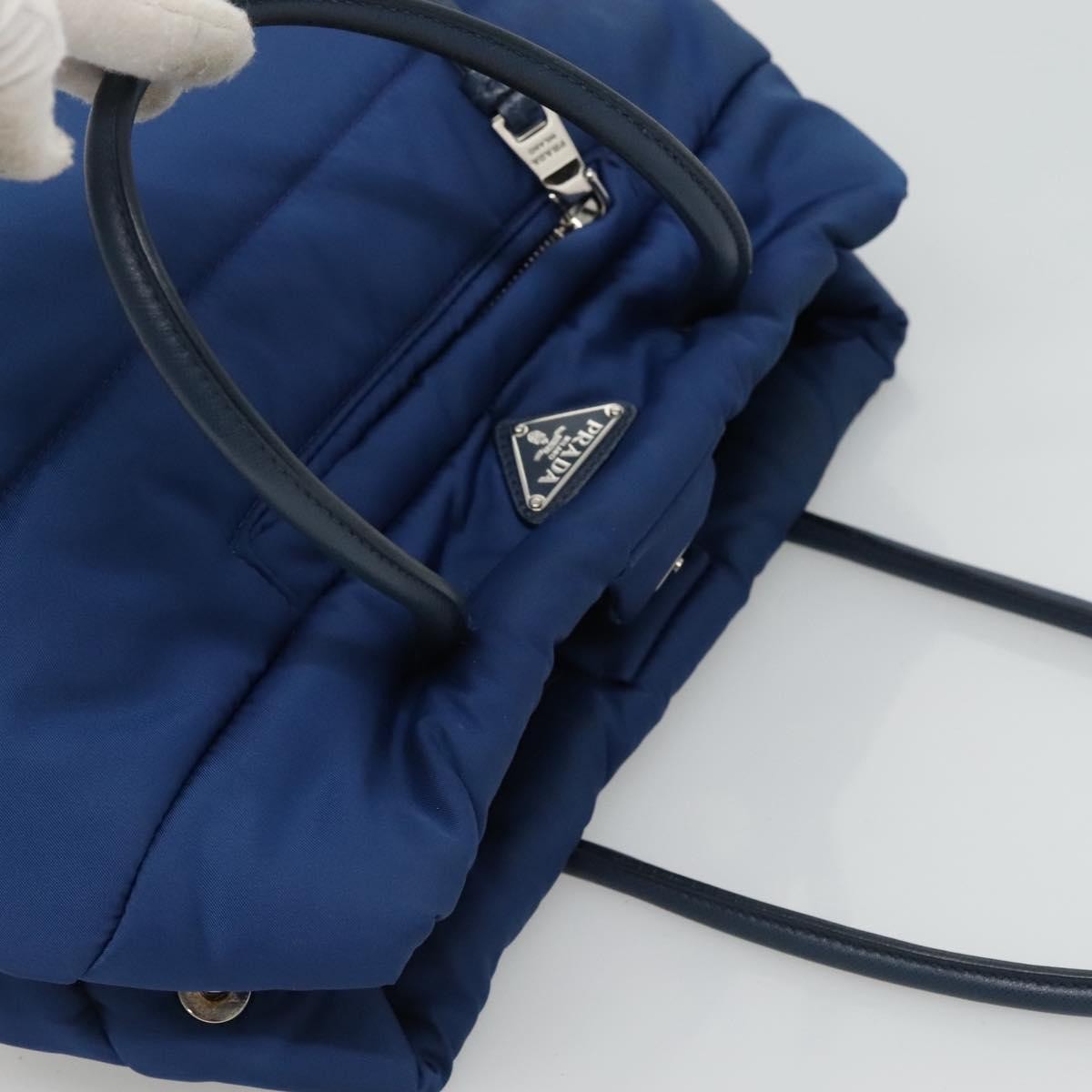 Prada Bomber Tote Tessuto, BLUE, NYLON, Tote bag