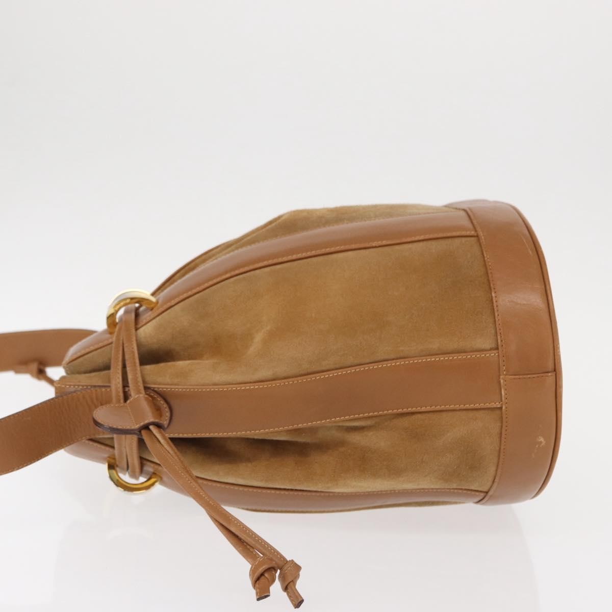 Salvatore Ferragamo Vintage Shoulder Bag Leather, BEIGE, SUEDE, Shoulder bag