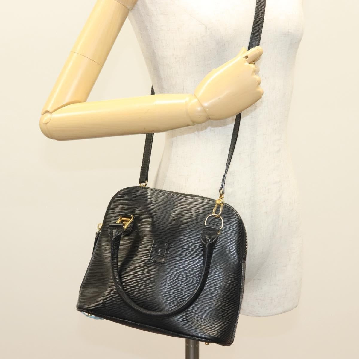 Fendi Vintage Top Handle Dome Bag Leather, BLACK, LEATHER, Handbag