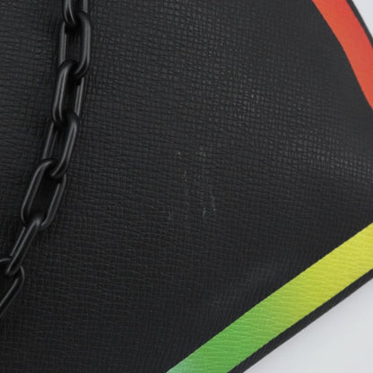 Louis Vuitton Pochette A4 Rainbow Taiga Leather, BLACK, LEATHER, Clutche & pouche