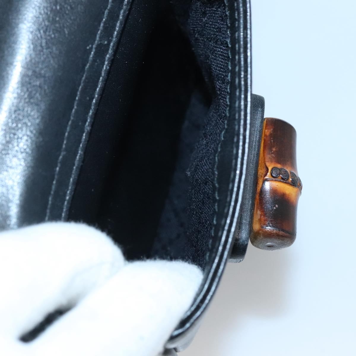 Gucci Vintage Bamboo Backpack Leather, BLACK, LEATHER, Backpack